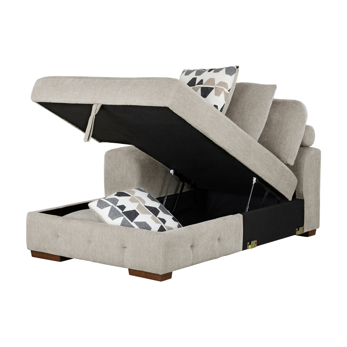 Raife Taupe 3-Piece Sectional with Left Chaise and Ottoman from Homelegance - Luna Furniture