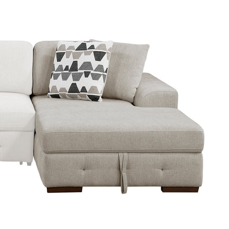 Raife Taupe 4-Piece Sectional with Right Chaise from Homelegance - Luna Furniture