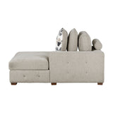Raife Taupe 4-Piece Sectional with Right Chaise and Pull-out Bed