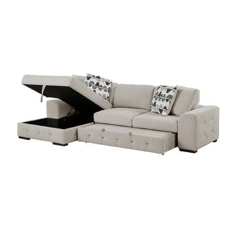 Raife Taupe Ottoman from Homelegance - Luna Furniture