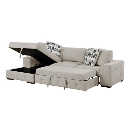 Raife Taupe Ottoman from Homelegance - Luna Furniture