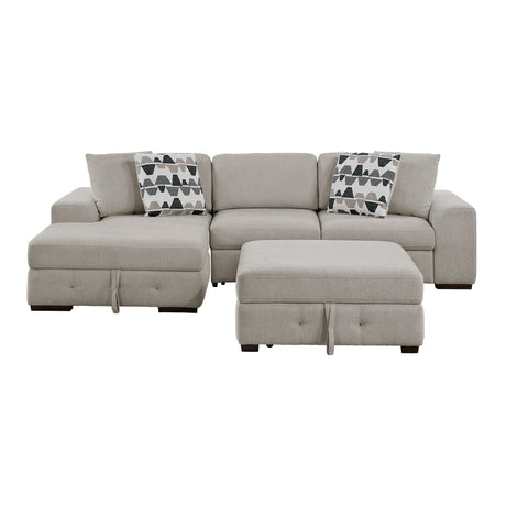 Raife Taupe Ottoman from Homelegance - Luna Furniture