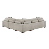 Raife Taupe 4-Piece Sectional with Right Chaise and Pull-out Bed