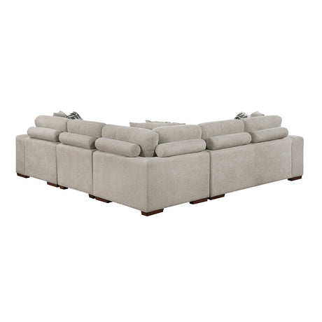 Raife Taupe 4-Piece Sectional with Right Chaise and Pull-out Bed from Homelegance - Luna Furniture