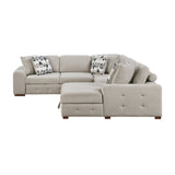 Raife Taupe 4-Piece Sectional with Right Chaise and Pull-out Bed