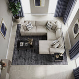 Raife Taupe 4-Piece Sectional with Right Chaise and Pull-out Bed