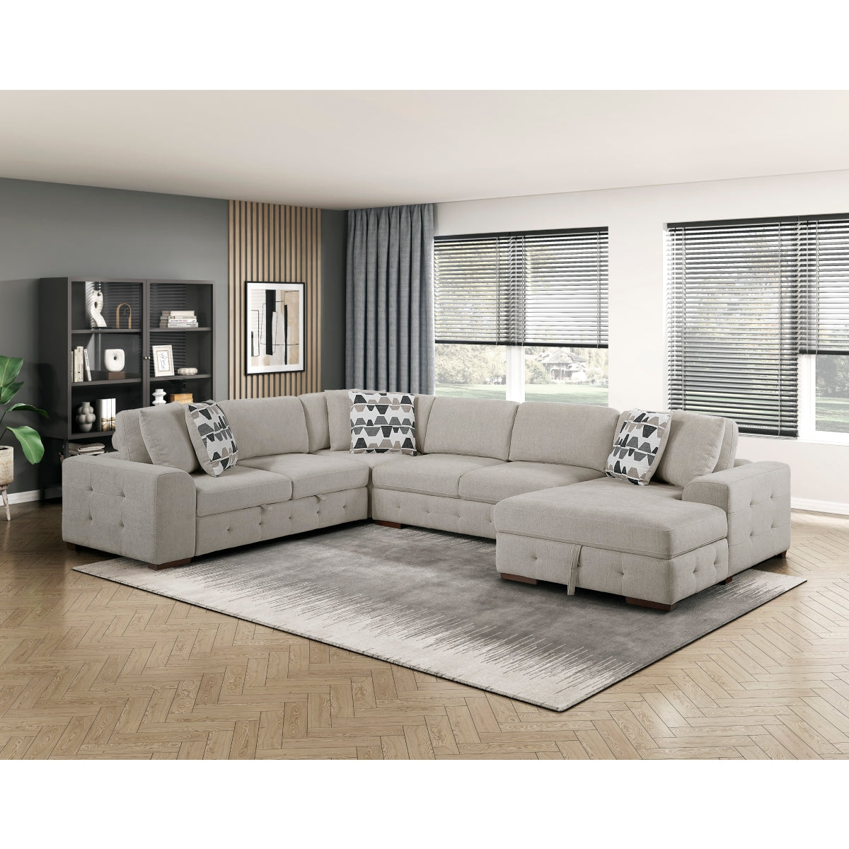 Raife Taupe 4-Piece Sectional with Right Chaise from Homelegance - Luna Furniture