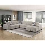 Raife Taupe 4-Piece Sectional with Right Chaise from Homelegance - Luna Furniture