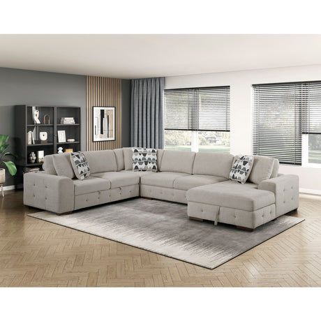 Raife Taupe 4-Piece Sectional with Right Chaise from Homelegance - Luna Furniture