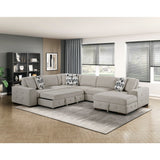 Raife Taupe 4-Piece Sectional with Right Chaise from Homelegance - Luna Furniture