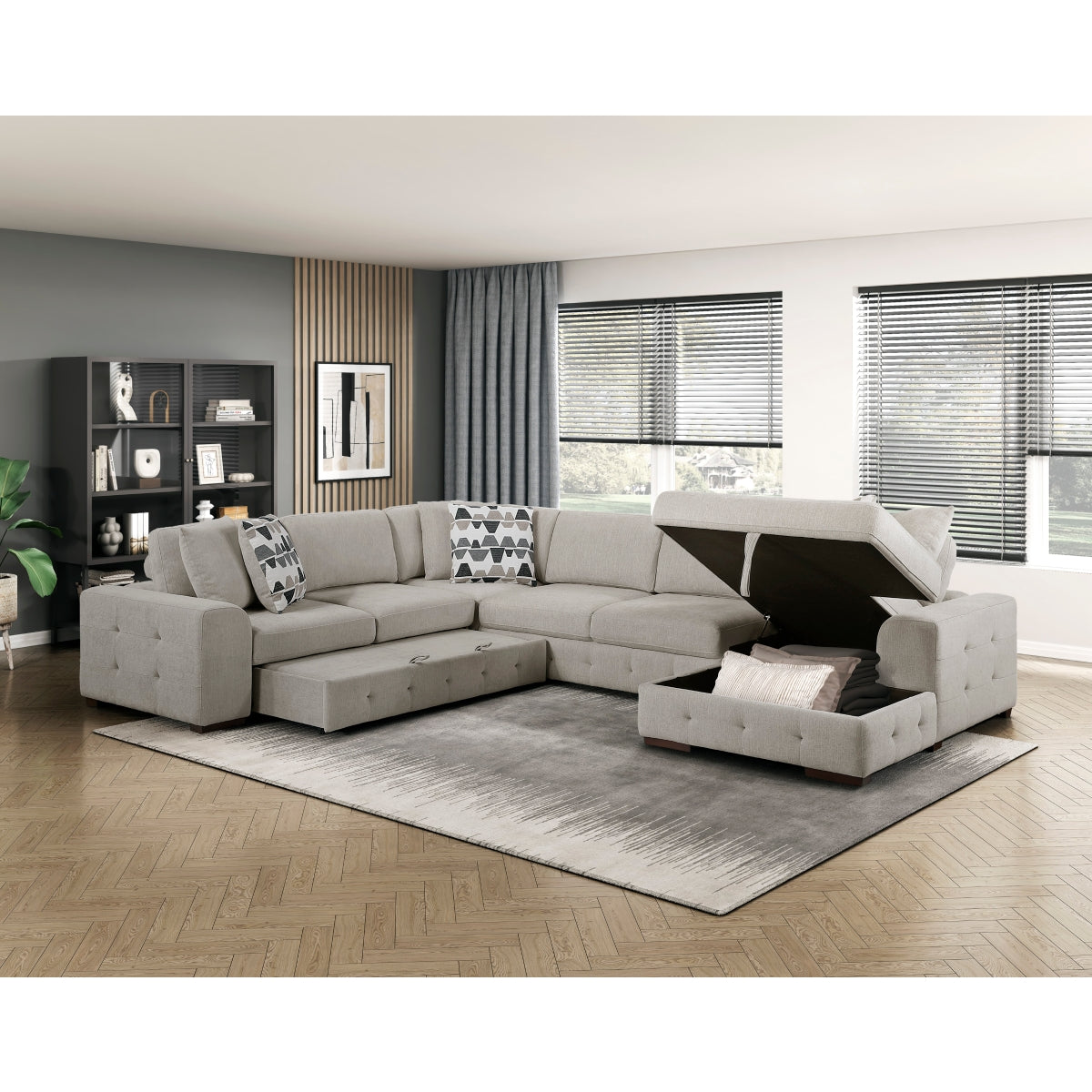Raife Taupe 4-Piece Sectional with Right Chaise from Homelegance - Luna Furniture