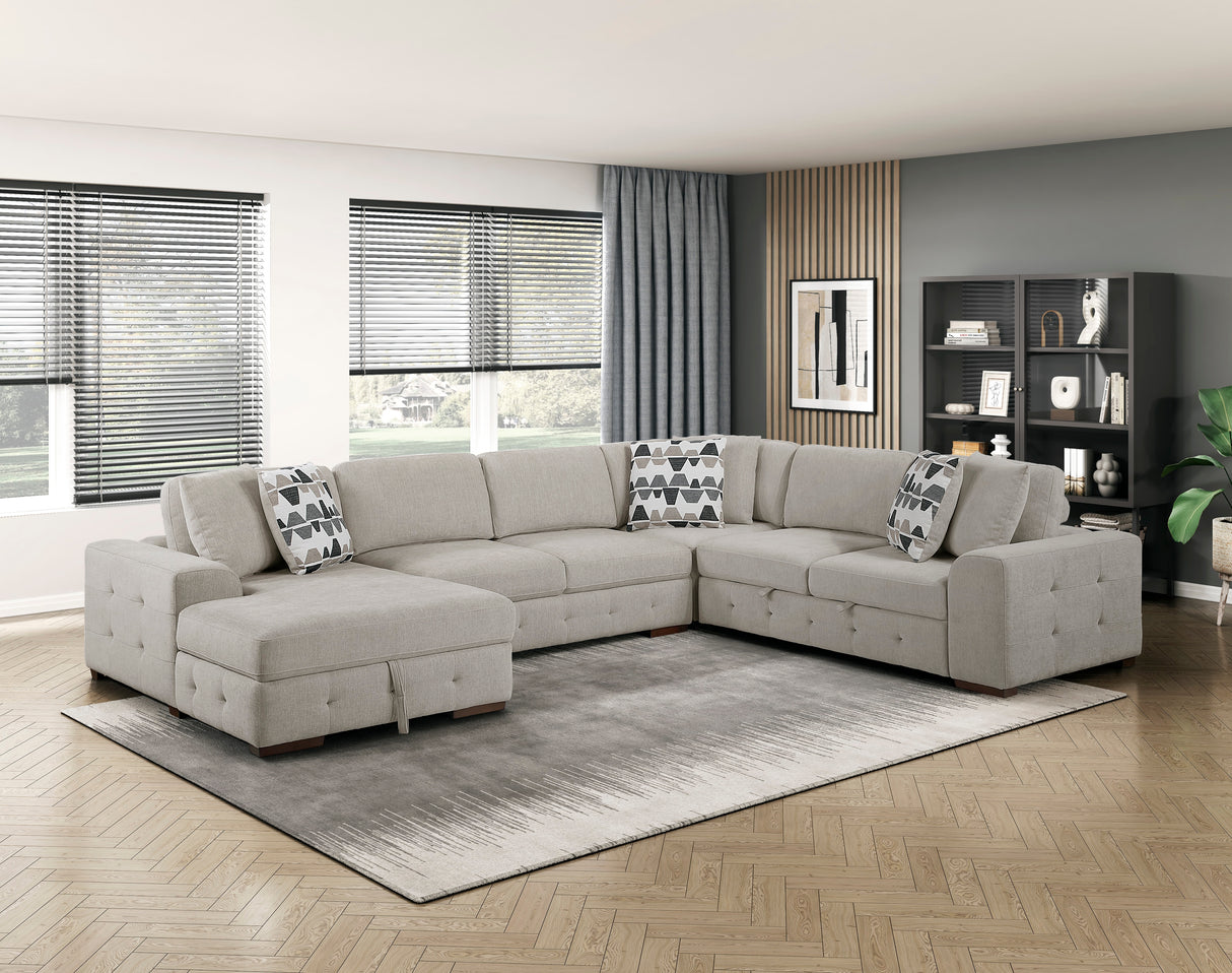 Raife Taupe 4-Piece Sectional with Right Chaise from Homelegance - Luna Furniture