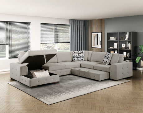 Raife Taupe 4-Piece Sectional with Right Chaise from Homelegance - Luna Furniture