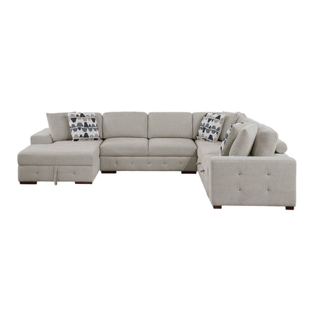 Raife Taupe 4-Piece Sectional with Right Chaise from Homelegance - Luna Furniture