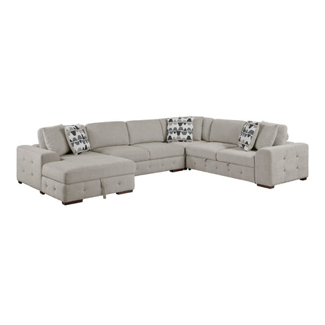 Raife Taupe 4-Piece Sectional with Right Chaise from Homelegance - Luna Furniture