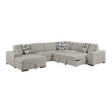 Raife Taupe 4-Piece Sectional with Right Chaise from Homelegance - Luna Furniture