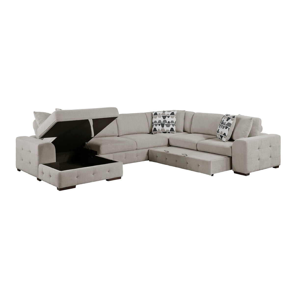 Raife Taupe 4-Piece Sectional with Right Chaise from Homelegance - Luna Furniture