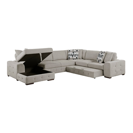 Raife Taupe 4-Piece Sectional with Right Chaise from Homelegance - Luna Furniture