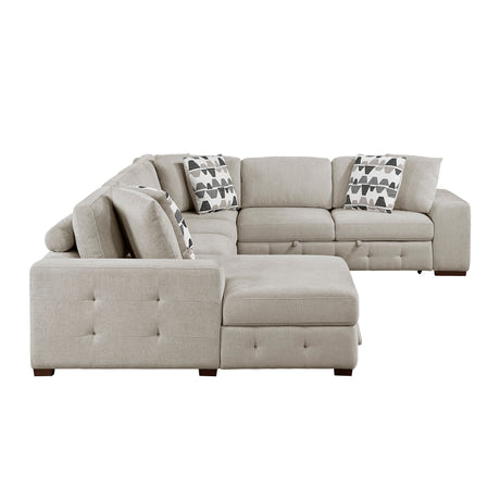 Raife Taupe 4-Piece Sectional with Right Chaise from Homelegance - Luna Furniture