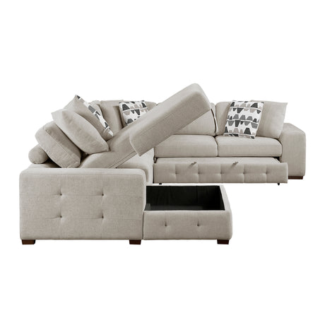 Raife Taupe 4-Piece Sectional with Right Chaise from Homelegance - Luna Furniture