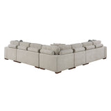Raife Taupe 5-Piece Right Chaise Sectional with Ottoman