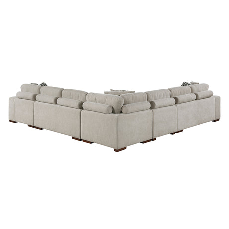 Raife Taupe 5-Piece Sectional with Right Chaise and Pull-out Bed from Homelegance - Luna Furniture