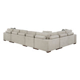 Raife Taupe 5-Piece Right Chaise Sectional with Ottoman