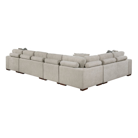 Raife Taupe 5-Piece Sectional with Right Chaise and Pull-out Bed from Homelegance - Luna Furniture