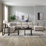 Raife Taupe 5-Piece Right Chaise Sectional with Ottoman