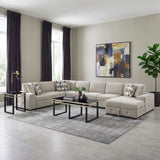 Raife Taupe 5-Piece Sectional with Right Chaise and Pull-out Bed