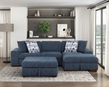 Raife Blue 3-Piece Sectional with Right Chaise and Ottoman from Homelegance - Luna Furniture