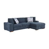 Raife Blue 3-Piece Sectional with Right Chaise and Ottoman from Homelegance - Luna Furniture