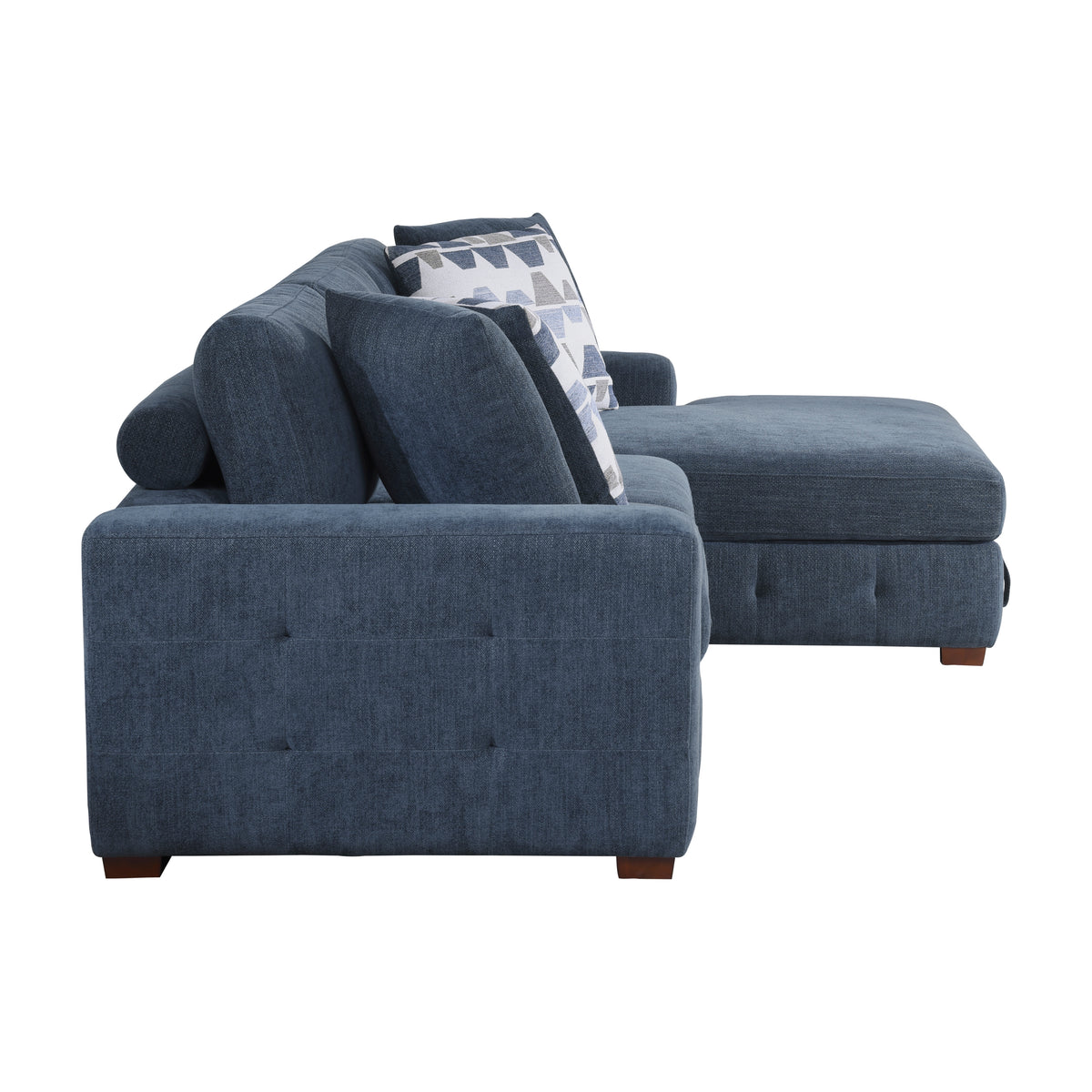 Raife Blue 3-Piece Sectional with Right Chaise and Ottoman from Homelegance - Luna Furniture