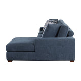 Raife Blue 3-Piece Sectional with Right Chaise and Ottoman from Homelegance - Luna Furniture