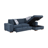 Raife Blue 3-Piece Sectional with Right Chaise and Ottoman from Homelegance - Luna Furniture