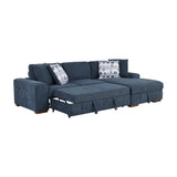 Raife Blue 3-Piece Sectional with Right Chaise and Ottoman from Homelegance - Luna Furniture