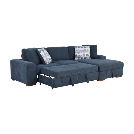 9624BU*32LRC (3)3-Piece Sectional with Right Chaise and Ottoman from Homelegance - Luna Furniture