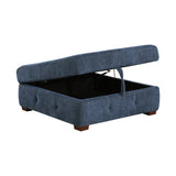 Raife Blue 5-Piece Sectional with Right Chaise and Storage Ottoman from Homelegance - Luna Furniture