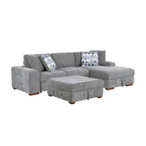 9624GY*32LRC (3)3-Piece Sectional with Right Chaise and Ottoman from Homelegance - Luna Furniture