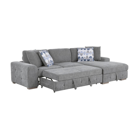 9624GY*32LRC (3)3-Piece Sectional with Right Chaise and Ottoman from Homelegance - Luna Furniture