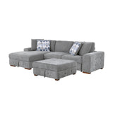 9624GY*3LC2R (3)3-Piece Sectional with Left Chaise and Ottoman from Homelegance - Luna Furniture