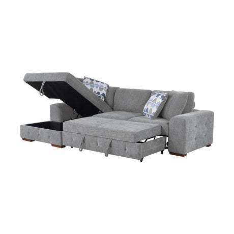9624GY*3LC2R (3)3-Piece Sectional with Left Chaise and Ottoman from Homelegance - Luna Furniture
