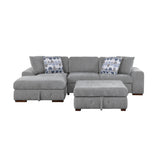 9624GY*3LC2R (3)3-Piece Sectional with Left Chaise and Ottoman from Homelegance - Luna Furniture