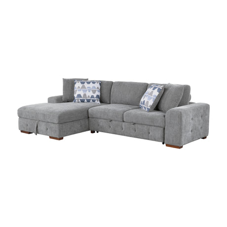 9624GY*3LC2R (3)3-Piece Sectional with Left Chaise and Ottoman from Homelegance - Luna Furniture