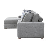 9624GY*3LC2R (3)3-Piece Sectional with Left Chaise and Ottoman from Homelegance - Luna Furniture