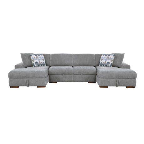 Raife Gray 3-Piece Sectional with Left and Right Chaise from Homelegance - Luna Furniture