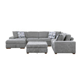 9624GY*5LC2R (5)5-Piece Sectional with Left Chaise and Storage Ottoman from Homelegance - Luna Furniture