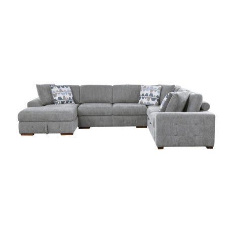 9624GY*5LC2R (5)5-Piece Sectional with Left Chaise and Storage Ottoman from Homelegance - Luna Furniture