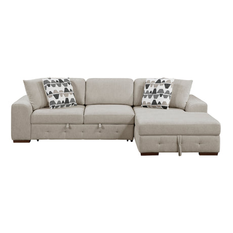 Raife Taupe 2-Piece Sectional with Right Chaise from Homelegance - Luna Furniture