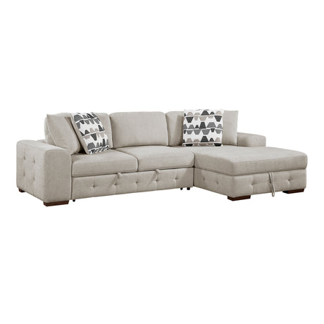 Raife Taupe 2-Piece Sectional with Right Chaise from Homelegance - Luna Furniture
